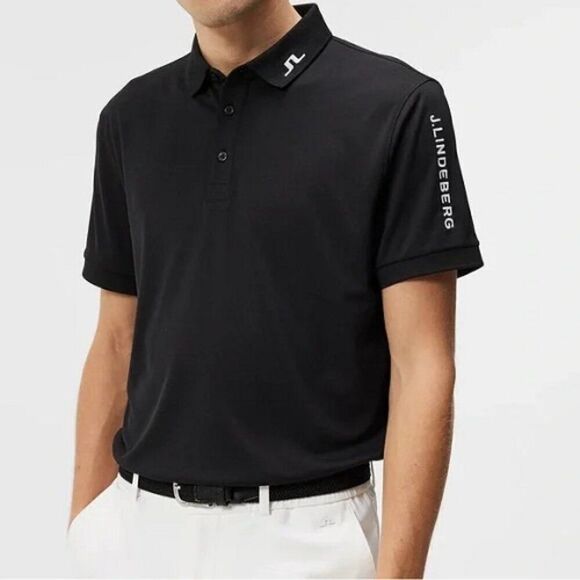 J.Lindeberg Tour Tech Golf Polo Shirt Black Men's Size XS NWT - Picture 1 of 6